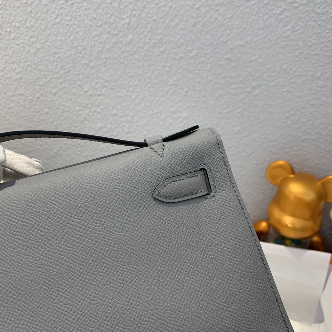 에르메스 미니 켈리백22 그레이 은장 앱송